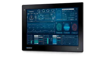 12.1" (4:3) XGA industrial display with P-CAP touchscreen, IP66-rated aluminum bezel, 1000 cd/m² high brightness, and auto-dimming mode.